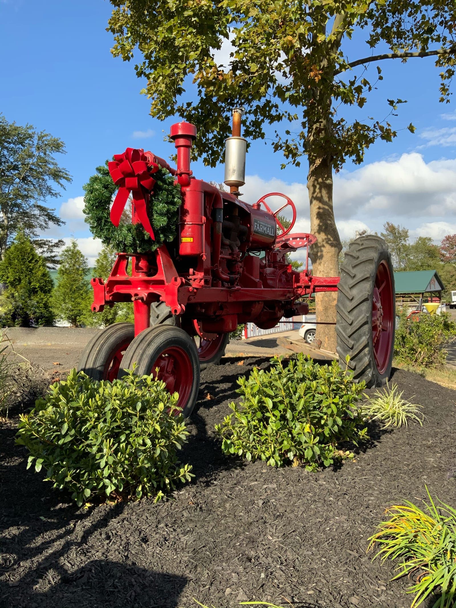 red tractor wreath