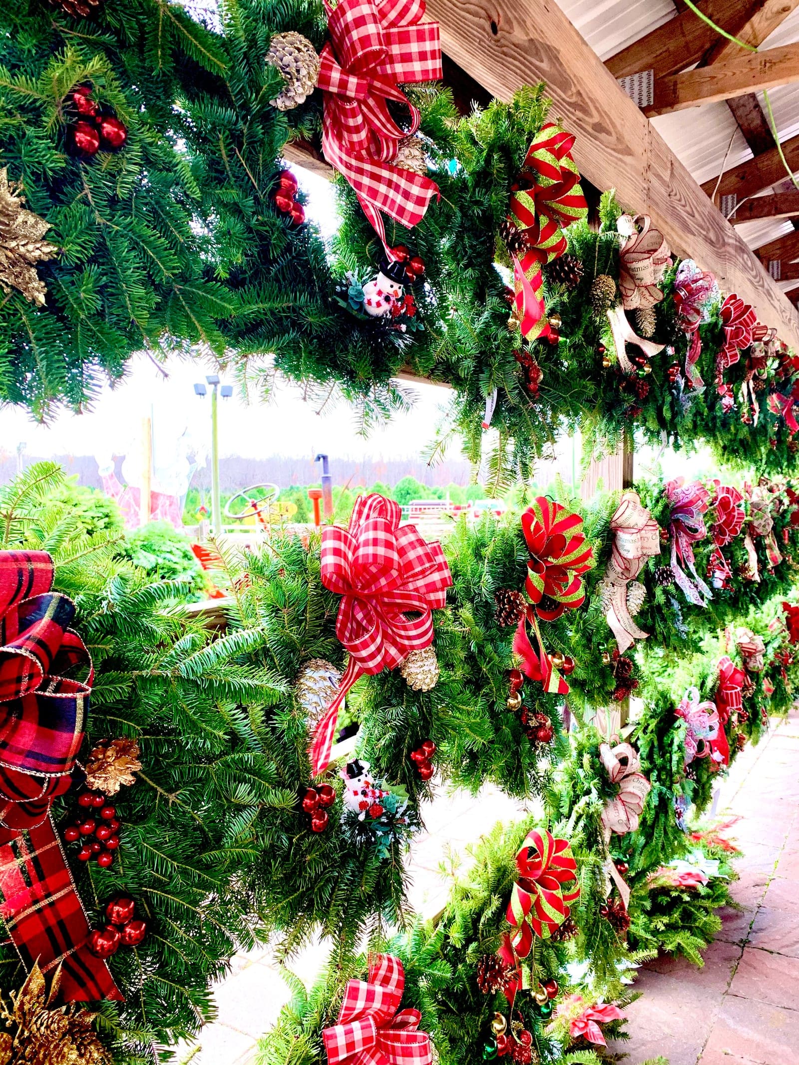 wreaths hanging