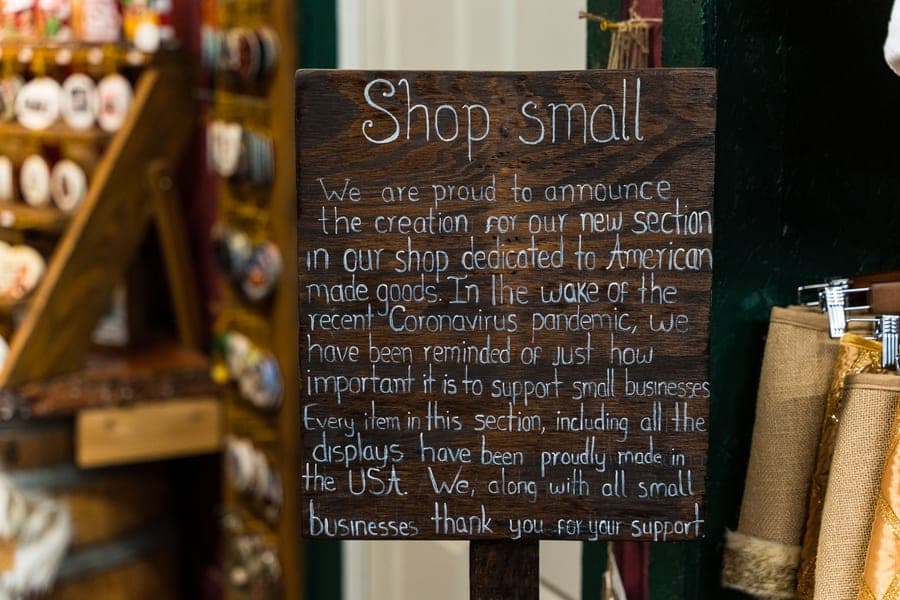 The Shop small sign in the Made in America section